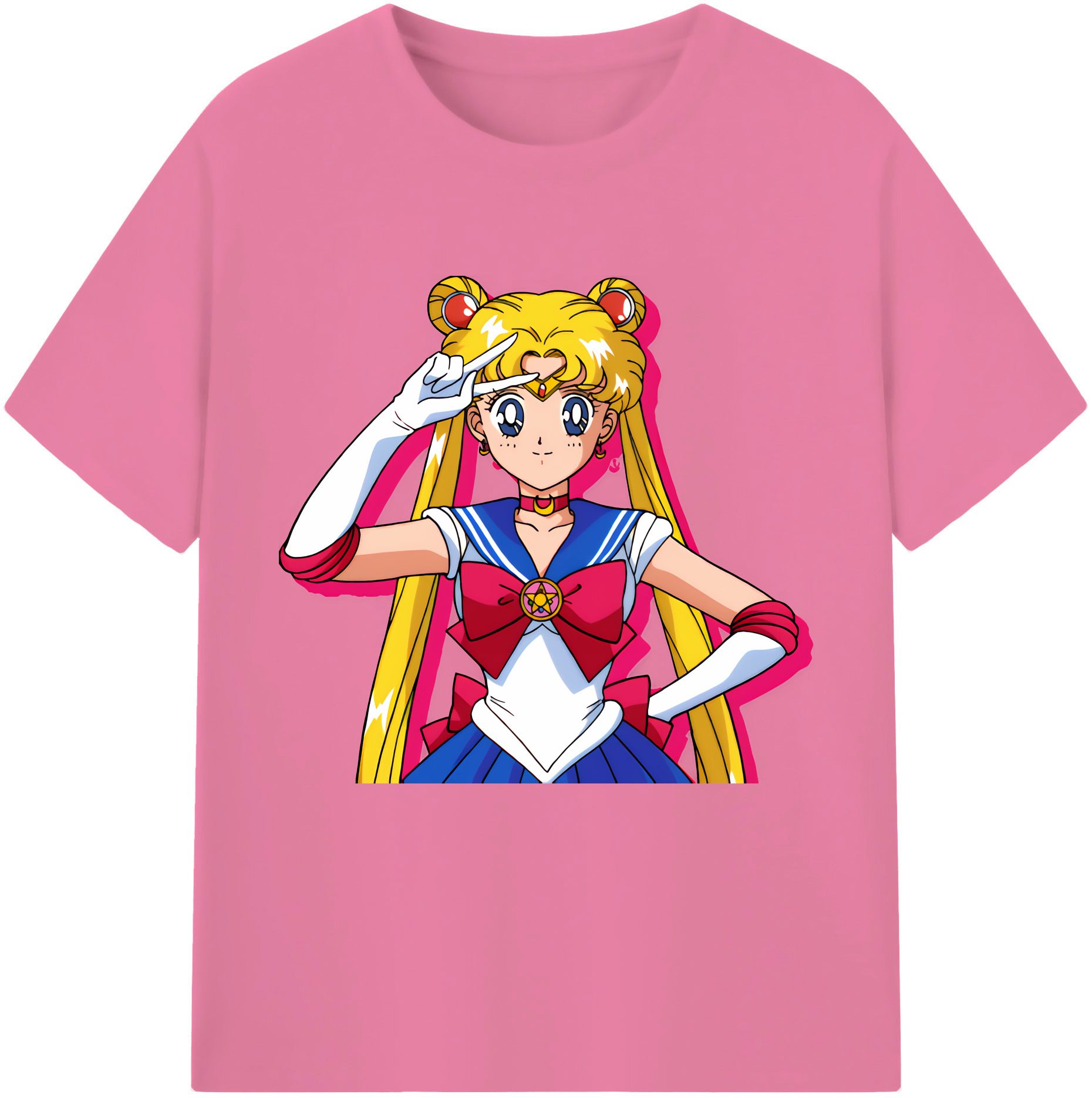 （画像用） 美少女戦士セーラームーン 月野 うさぎ つきの うさぎ Sailor Moon Tsukino Usagi 綿100％半袖Tシャツ（フロントプリント）